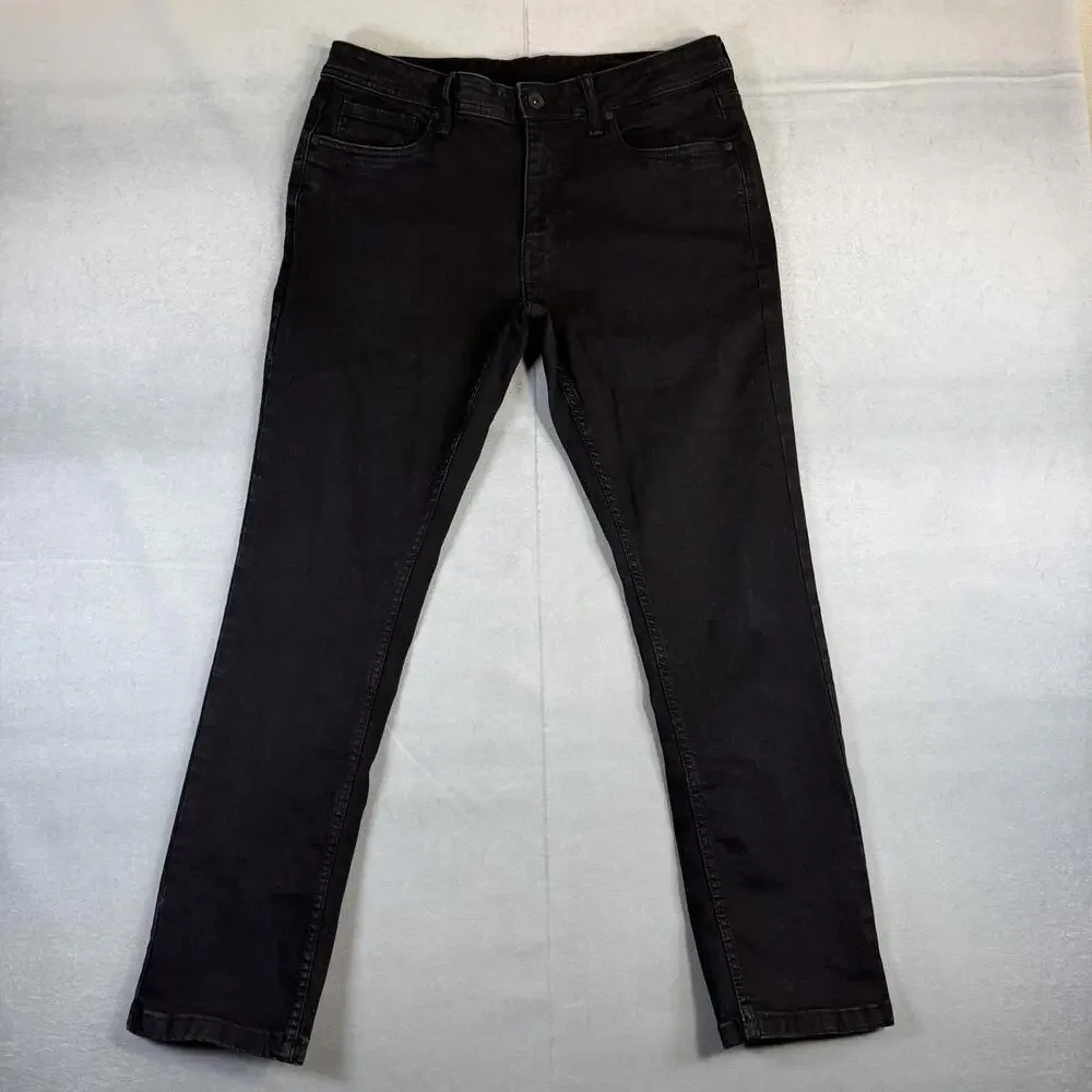 The Perfect Jean NYC Jeans Mens 33x30 Black Slim Fit Dark Wash Stretch Denim